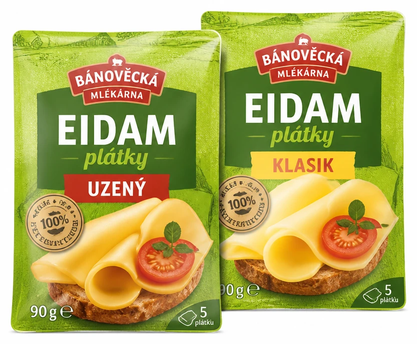 Eidam plátky 2 druhy