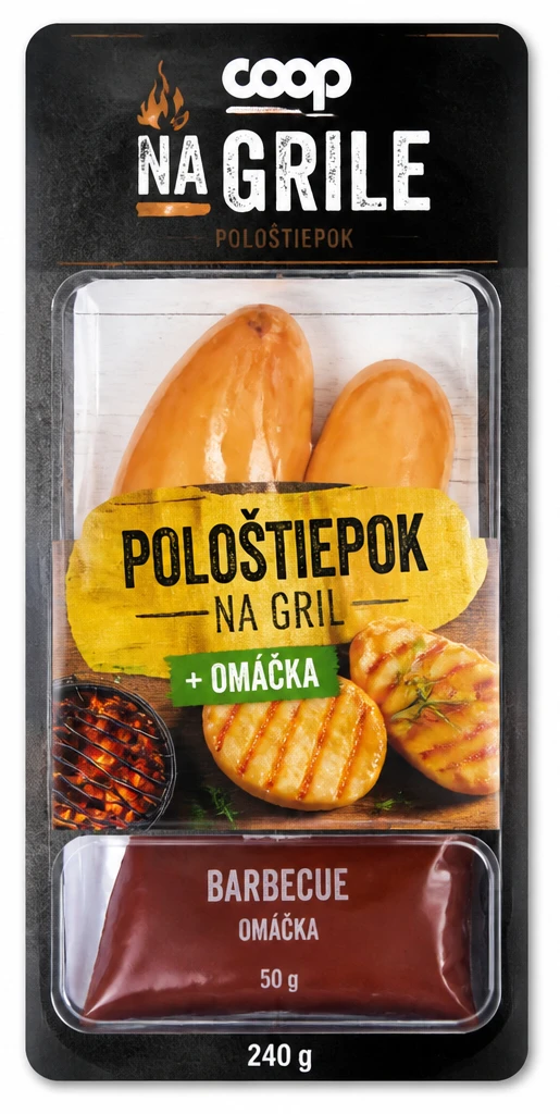 Pološtiepok na gril 240 g + omáčka 50 g 2 druhy 1 bal.