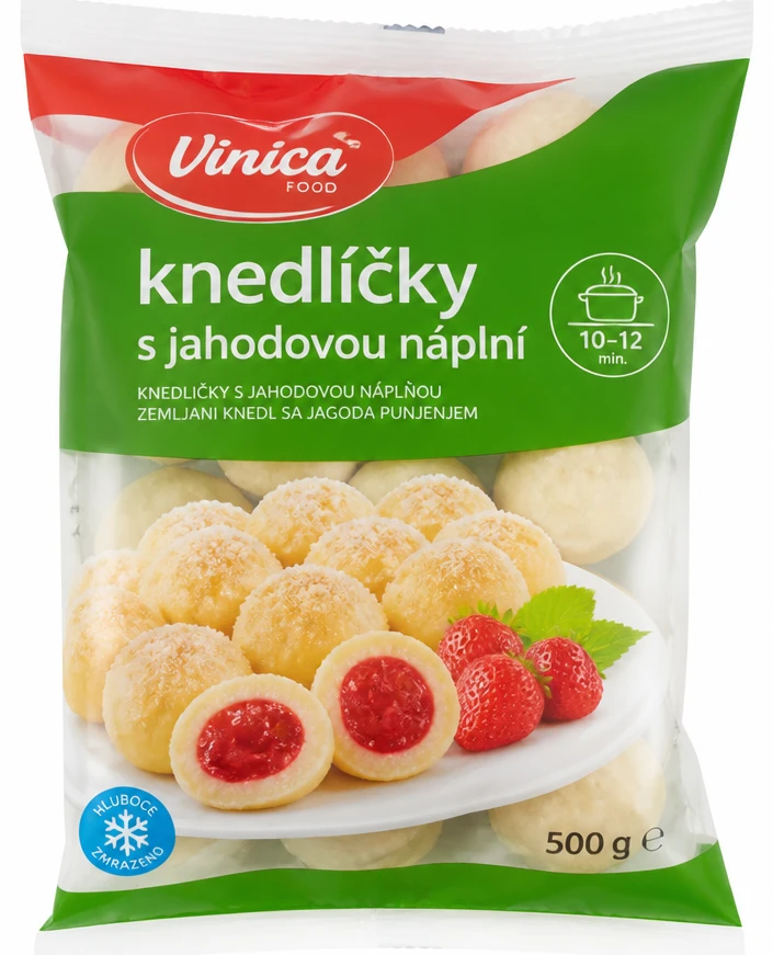 KNEDLIČKY S JAHODOVOU NÁPLŇOU